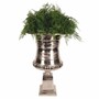 Casa Padrino Barock Aluminium Blumentopf Silber H. 71 cm - Barock Deko Accessoires