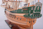 Casa Padrino Luxus Flaggschiff Batavia Naturfarben / Gr�n / Mehrfarbig 94 x 26,7 x H. 74,3 cm - Handgefertigtes Deko Schiff - Holzschiff - Segelschiff - Kriegsschiff - Luxus Deko Accessoires