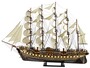 Casa Padrino Luxus Flaggschiff France II Mehrfarbig 120 x 27 x H. 87 cm - Handgefertigtes Deko Schiff - Holzschiff - Segelschiff - Kriegsschiff - Modellschiff - Wohnzimmer Deko - Deko Accessoires