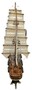 Casa Padrino Luxus Flaggschiff France II Mehrfarbig 120 x 27 x H. 87 cm - Handgefertigtes Deko Schiff - Holzschiff - Segelschiff - Kriegsschiff - Modellschiff - Wohnzimmer Deko - Deko Accessoires