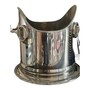 Casa Padrino Luxus Flaschenk�hler Silber mit Trensen Beschlag - Weink�hler auf Sockel