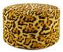 Casa Padrino Luxus Fu�hocker mit Leopard Muster  75 x H. 30 cm - Runder Samt Hocker - Wohnzimmer M�bel - Hotel M�bel - Luxus M�bel - Luxus Einrichtung