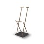 Casa Padrino Luxus Garderobenst�nder Dunkelgrau / Messing 57 x 55 x H. 142 cm - Garderobenst�nder mit Ulmenfurnier - Moderne Flur M�bel - Luxus Qualit�t 