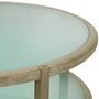 Casa Padrino Luxus Teakholz Garten Couchtisch mit Glasplatten Antik Braun / Milchglas  120 cm