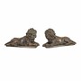 Casa Padrino Deko Bronze Skulpturen Set L�wen 58,5 cm - Bronze Figuren 