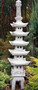 Casa Padrino Luxus Garten Deko Pagode Grau 27 x 27 x H. 169 cm - Elegante 5 St�ckige Stein Pagode - Garten & Terrassen Deko Accessoires im Japanischen Stil