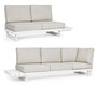 Casa Padrino Luxus Garten Ecksofa Grau / Wei� H. 80 cm - Modulares Garten Sofa - Terrassen Sofa - Garten M�bel - Terrassen M�bel - Outdoor M�bel - Hotel M�bel - Luxus M�bel