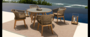 Casa Padrino Luxus Garten Essgruppe Beige 5-teilig  120 x H. 76 cm - Wetterfest und hochwertig verarbeitet - Moderne Garten M�bel - Luxus Qualit�t 