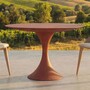 Casa Padrino Luxus Garten Esstisch Matt Braun  120 cm - Luxus Garten M�bel