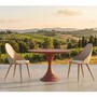 Casa Padrino Luxus Garten Esstisch Matt Braun  120 cm - Luxus Garten M�bel