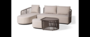 Casa Padrino Luxus Garten Lounge Set Beige / Braun 5-teilig 187 x 86 x H. 74 cm - Wetterfest und hochwertig verarbeitet - Moderne Garten M�bel - Luxus Qualit�t 