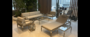Casa Padrino Luxus Garten Lounge Set Beige 5-teilig 221.5 x 80 x H. 76 cm - Wetterfest und hochwertig verarbeitet - Moderne Garten M�bel - Luxus Qualit�t 