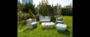 Casa Padrino Luxus Garten Lounge Set Hellgrau / Grau 5-teilig 155 x 85 x H. 72 cm - Wetterfest und hochwertig verarbeitet - Moderne Garten M�bel - Luxus Qualit�t 