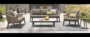 Casa Padrino Luxus Garten Lounge Set Mattschwarz / Beige 4-teilig 200 x 85 x H. 79 cm - Wetterfest und hochwertig verarbeitet - Moderne Garten M�bel - Luxus Qualit�t 