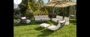 Casa Padrino Luxus Garten Lounge Set Mattschwarz / Beige 7-teilig 220 x 85 x H. 80 cm - Wetterfest und hochwertig verarbeitet - Moderne Garten M�bel - Luxus Qualit�t 