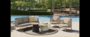 Casa Padrino Luxus Garten Lounge Set Olivgrau / Grau 4-teilig 224 x 85 x H. 89 cm - Wetterfest und hochwertig verarbeitet - Moderne Garten M�bel - Luxus Qualit�t 