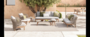 Casa Padrino Luxus Garten Lounge Set Sandfarben 5-teilig 231 x 90 x H. 92 cm - Wetterfest und hochwertig verarbeitet - Moderne Garten M�bel - Luxus Qualit�t 