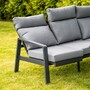 Casa Padrino Luxus Garten M�bel Set Grau - 1 Tisch & 1 Ecksofa & 1 Sitzbank & 1 Hocker