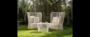 Casa Padrino Luxus Garten Sitzgruppe Hellgrau / Grau 3-teilig 95 x 89 x H. 114 cm - Wetterfest und hochwertig verarbeitet - Moderne Garten M�bel - Luxus Qualit�t 