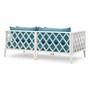 Casa Padrino Luxus Garten Sofa Wei� / Hellblau 186 cm - Outdoor Garten M�bel