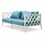 Casa Padrino Luxus Garten Sofa Wei� / Hellblau 186 cm - Outdoor Garten M�bel