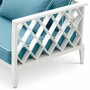 Casa Padrino Luxus Garten Sofa Wei� / Hellblau 186 cm - Outdoor Garten M�bel