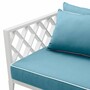 Casa Padrino Luxus Garten Sofa Wei� / Hellblau 186 cm - Outdoor Garten M�bel