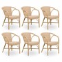 Casa Padrino Luxus Garten Stuhl 6er Set mit Armlehnen Beige - Garten & Terrassen M�bel