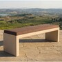 Casa Padrino Luxus Gartenbank Braun / Matt Beige 180 cm - Outdoor Garten Sitzbank