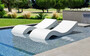 Casa Padrino Luxus Poolliege Matt Wei� 180 x 70 x H. 62,5 cm - Moderne Wetterbest�ndige Liege - Gartenliege - Garten Hotel Pool M�bel - Luxus Qualit�t