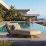 Casa Padrino Luxus Gartenliege Beige / Matt Gr�n 200 cm - Luxus Poolliege