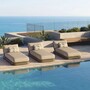 Casa Padrino Luxus Gartenliege Beige / Matt Gr�n 200 cm - Luxus Poolliege