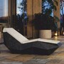 Casa Padrino Luxus Gartenliege Matt Schwarz / Creme 192 cm - Hotel & Garten M�bel