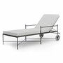 Casa Padrino Luxus Gartenliege Schwarz / Grau 190 cm - Hotel & Garten M�bel
