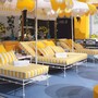 Casa Padrino Luxus Doppel Gartenliege Wei� / Gelb 160 x 190 cm - Hotel & Garten M�bel