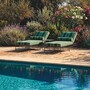 Casa Padrino Luxus Gartenliege Schwarz / Gr�n / Dunkelgr�n 190 cm - Hotel M�bel - Garten M�bel - Terrassen M�bel - Pool M�bel