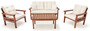 Casa Padrino Luxus Gartenm�bel Set Beige / Dunkelbraun - 1 Garten Sofa & 2 Garten Sessel & 1 Garten Couchtisch - Garten M�bel - Terrassen M�bel - Luxus M�bel