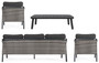 Casa Padrino Luxus Gartenm�bel Set Anthrazit - 1 Gartensofa & 2 Gartensessel & 1 Gartentisch - Moderne Luxus Garten & Terrassen M�bel - Luxus Kollektion