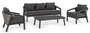 Casa Padrino Luxus Gartenm�bel Set Anthrazit - 1 Gartensofa & 2 Gartensessel & 1 Gartentisch - Moderne Luxus Garten & Terrassen M�bel - Luxus Kollektion