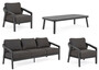 Casa Padrino Luxus Gartenm�bel Set Anthrazit - 1 Gartensofa & 2 Gartensessel & 1 Gartentisch - Moderne Luxus Garten & Terrassen M�bel - Luxus Kollektion