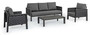 Casa Padrino Luxus Gartenm�bel Set Anthrazit - 1 Gartensofa & 2 Gartensessel & 1 Gartentisch - Moderne Luxus Garten & Terrassen M�bel - Luxus Qualit�t