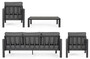 Casa Padrino Luxus Gartenm�bel Set Anthrazit - 1 Gartensofa & 2 Gartensessel & 1 Gartentisch - Moderne Luxus Garten & Terrassen M�bel - Luxus Qualit�t