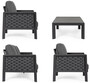 Casa Padrino Luxus Gartenm�bel Set Anthrazit - 1 Gartensofa & 2 Gartensessel & 1 Gartentisch - Moderne Luxus Garten & Terrassen M�bel - Luxus Qualit�t