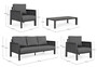 Casa Padrino Luxus Gartenm�bel Set Anthrazit - 1 Gartensofa & 2 Gartensessel & 1 Gartentisch - Moderne Luxus Garten & Terrassen M�bel - Luxus Qualit�t