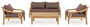 Casa Padrino Luxus Gartensofa Weinrot / Naturfarben 165 x 80 x H. 75 cm - Rustikales Teakholz Garten Sofa mit Kissen - Massivholz Garten M�bel - Rustikale Garten M�bel - Luxus Garten M�bel