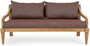 Casa Padrino Luxus Gartensofa Weinrot / Naturfarben 165 x 80 x H. 75 cm - Rustikales Teakholz Garten Sofa mit Kissen - Massivholz Garten M�bel - Rustikale Garten M�bel - Luxus Garten M�bel