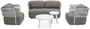Casa Padrino Luxus Gartensofa Grau / Hellgrau / Schwarz 167 x 86 x H. 79 cm - Wetterbest�ndiges Garten Sofa - Terrassen Sofa - Garten M�bel - Terrassen M�bel - Outdoor M�bel