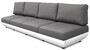 Casa Padrino Luxus Gartensofa Matt Wei� / Dunkelgrau 330 x 95 x H. 90 cm - Wetterbest�ndiges Garten Terrassen Sofa mit verstellbaren R�ckenlehnen - Hotel M�bel - Luxus Qualit�t