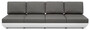 Casa Padrino Luxus Gartensofa Matt Wei� / Dunkelgrau 330 x 95 x H. 90 cm - Wetterbest�ndiges Garten Terrassen Sofa mit verstellbaren R�ckenlehnen - Hotel M�bel - Luxus Qualit�t