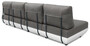Casa Padrino Luxus Gartensofa Matt Wei� / Dunkelgrau 330 x 95 x H. 90 cm - Wetterbest�ndiges Garten Terrassen Sofa mit verstellbaren R�ckenlehnen - Hotel M�bel - Luxus Qualit�t